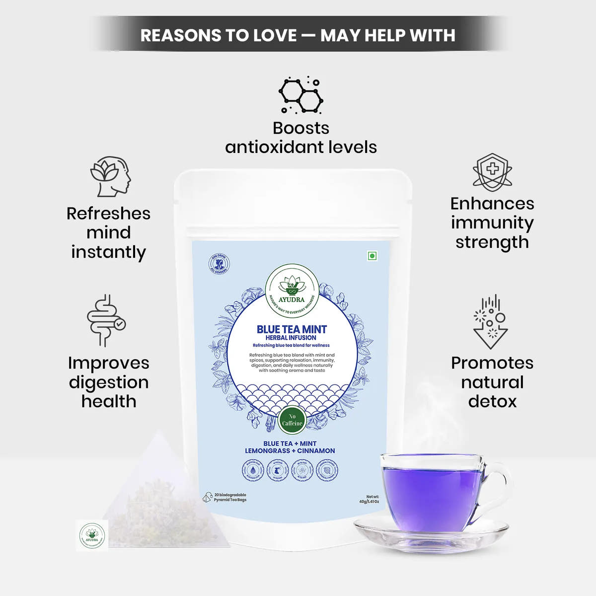 Blue Tea Mint Tisane