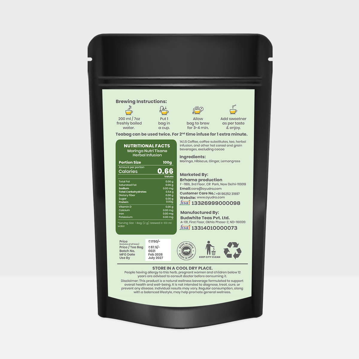 Moringa Nutrition Tisane Tea