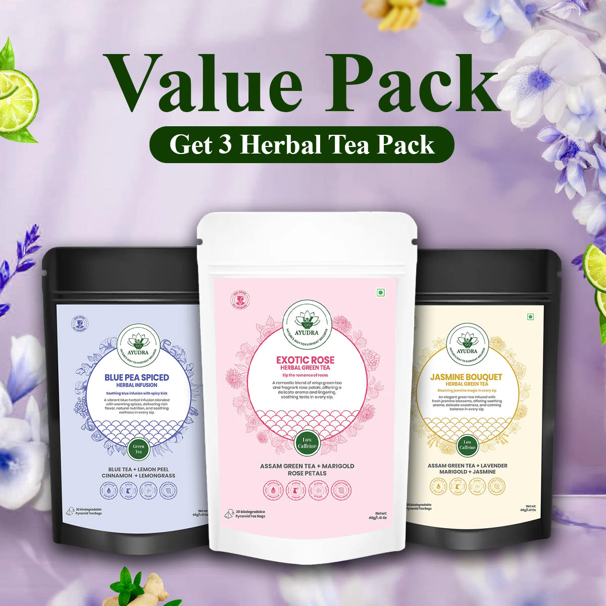 Premium Calm & Floral Experience Value Pack Combo